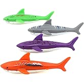 ZHFUYS Diving pool Toy underwater swimming Throwing Diving Torpedo Shark,4 Pack