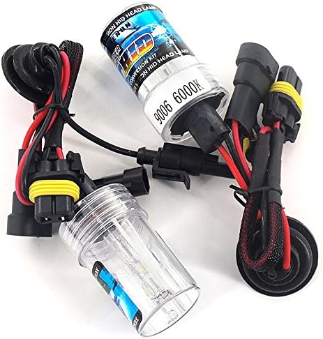 DELAM Automobile HID Xenon Replacement Bulbs Car Universal Headlight lights 9006(HB4) 6000K Ultra White - 1 Pair