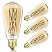 LEOOLS LED Amber Edison Bulb Dimmable 12W, 2500K Warm White,1200LM, 100W Equivalent, E26 Edison Style Vintage LED Filament Decoration Light Bulb,Pack of 4.