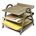 3 Tier Vintage Gray Wood Desktop Office Document Tray Holder, File Folder Rack