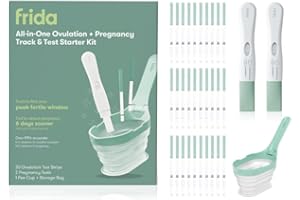 Frida Fertility Ovulation and Pregnancy Test Kit | Easy At Home Ovulation Strips and Pregnancy Tests with Tracking and Prediction Log | 30 Ovulation Tests, 2 Pregnancy Tests, Tracker + No Mess Pee Cup