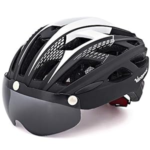 VICTGOAL Fietshelm Heren Dames Volwassenen Fietshelm Racefiets met Magnetische Vizier Beschermende Bril met LED…