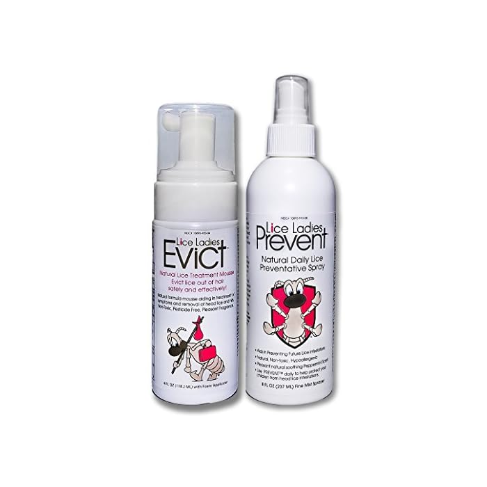 Lice Ladies EVICT and Prevent 2-Pack/All-Natural, Non-Toxic, Fast Acting Lice Treatment Mousse and Preventative Spray…