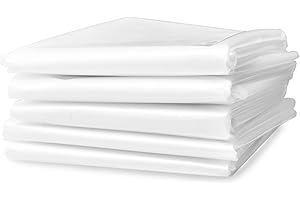 LAINRREW 5 Sheets Plastic Drop Cloths, Plastic Sheeting Plastic Painting Tarp Paint Drop Cloth Waterproof Plastic Cover Anti-dust Furniture Cover Couch Cover for Painting Floor (4 x 3m/ 13 x 9.8 Feet)