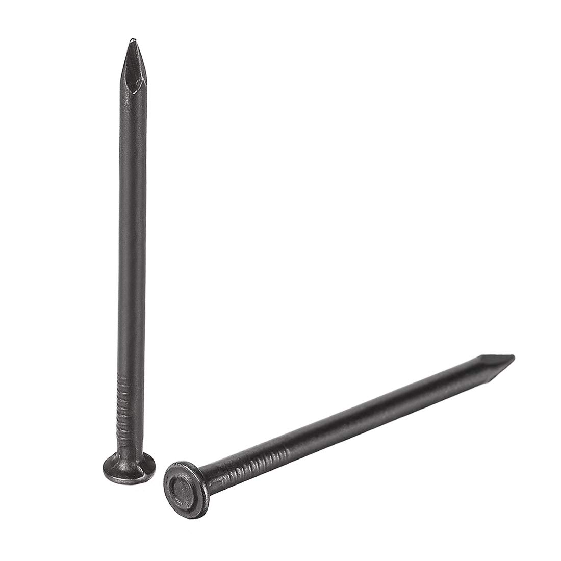 uxcell Hardware Nails Carbon Steel Point Tip Wall Cement Nail 50mm(2") 3mm Rod Dia Black 50pcs