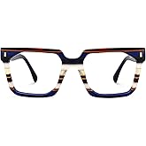 Zeelool Stylish Rectangle Eyeglasses Thick Frame Glasses for women/Men with Non-prescription Clear Lens Laguer ZJGA872500