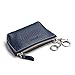 MEKU Women's Leather Zip Coin Purse Key Wallet ID Card Holder with 2 Key Rings
