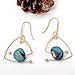 Vintage Earrings, Anchilly Natural Stone Earrings Gold Plated Triangle With Blue Rock Dangling Earrings Fashion Jewelry (Blue)