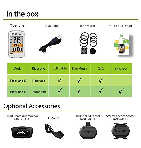 Bryton Rider One GPS Cycling Computer (2.0", Rider One C (White) - with Cadence ANT+/BLE) - Thumbnail 5