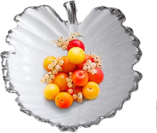 QL Plato De Fruta Plato De Hoja De Cerámica Plato Plato De Cubiertos