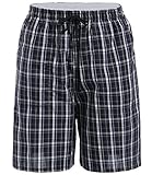 Latuza Men's Cotton Plaid Lounge Sleep Shorts, 12, Medium