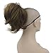 Oubeca 14 Inch Adjustable Style Claw Thick Wavy Curly Messy Pony Tail Hairpiece Short Layered Jaw Claw Ponytail Clip In Hair Extensions 100g (2/30 Medium Brown)