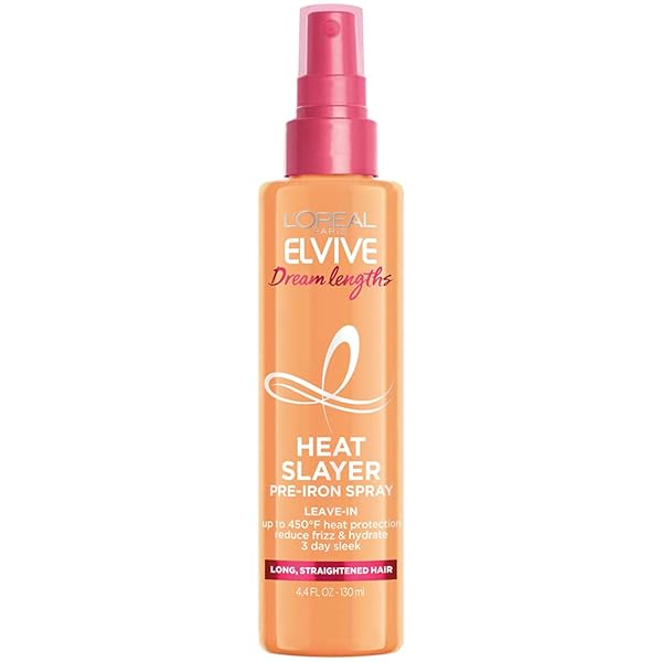 L’OREAL PARIS ELVIVE DREAM LENGTHS HEAT SLAYER PRE-IRON SPRAY LEAVE-IN, 4.4 OUNCE