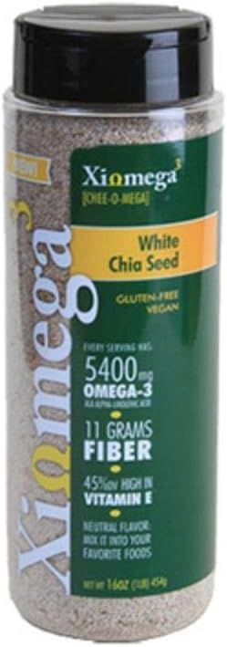 XIOMEGA3, WHITE CHIA SEED,VEGAN,GF 16 OZ EA 1