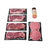 Aged Angus New York Strip and Premium Ground Beef