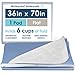 Quilted Waterproof Mattress Overlay Pad - Extra Large Flat 36x70 