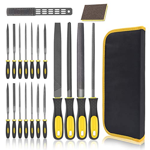 File Set 18 PCS,Wooden Hand Tool Set for Woodwork Files DIY T12 Drop Forged Alloy Steel File Tool with Carrying Case - Thumbnail 7