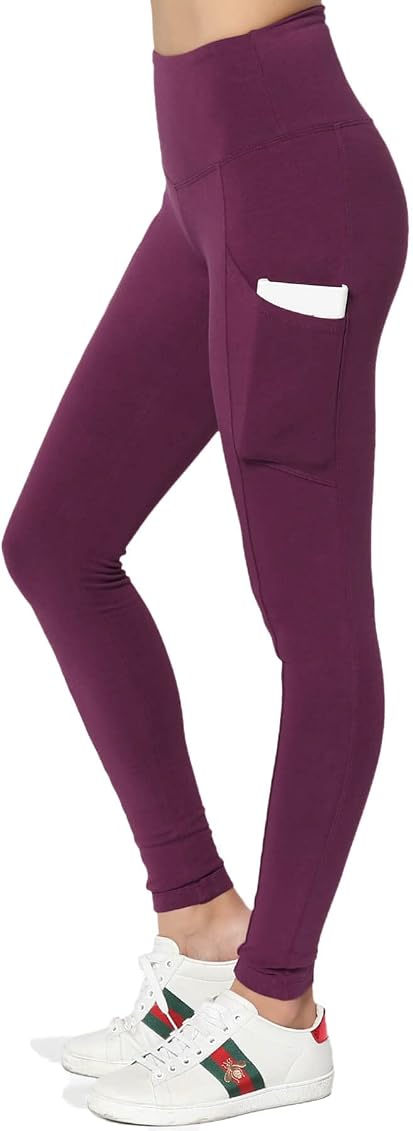 Amazon.com: Women's High Waist Luxe Cotton Tummy Control Pocket Leggings  Dark Plum S : Clothing, Shoes u0026 Jewelry