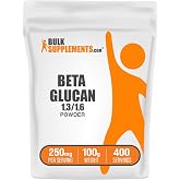 BulkSupplements.com Beta Glucan Powder - 1,3/1,6, Beta Glucan Supplements - Vegan &amp; Gluten Free Supplement, 250mg per Serving, 100g (3.5 oz) (Pack of 1)