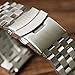 Hstrap Brushed Silver/Black 316L Metal Watch Band Solid Stainless Steel Watch Bands Bracelet Strap 20mm/22mm/24mm Double Locking Clasp Replacement Strap for Men Women