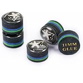 CRICAL 5-Piece 6 Layer Billiard Cue Tips, Multi-Layer Pool Cue Tips | SX SS S M MH H Hardness Options, Rainbow Design, 11mm/14mm Sizes