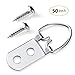 FUCAS D Ring Picture Hangers Heavy Duty Hanging Picture Frame Hangers, Double Hole with Screws