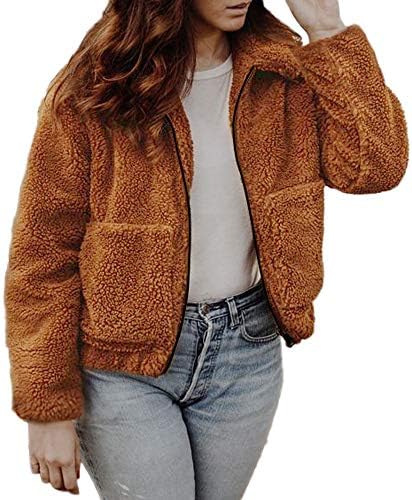 Sanyyanlsy Women's Shaggy Long Hoodie Cardigan with Pocket Ladies Long Sleeve Winter Open Front Jacket Coat Outerwear