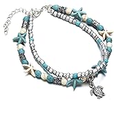 Amazon.com: CONGYING 9pcs Blue Starfish Turtle Anklet for Women ...