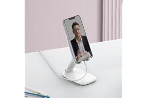 Cell Phone Stand for Desk - [Height Adjustable] Foldable Mobile Phone Holder, Portable Stand for iPhone 16 15 14 13 12 11 Pro
