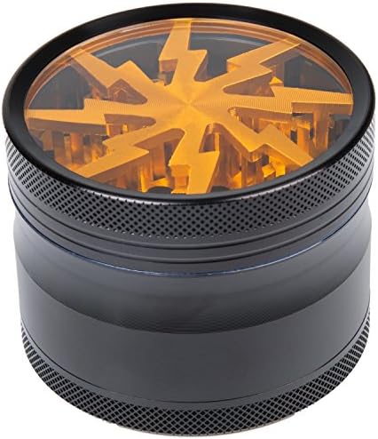 VALASEA Tobacco Spice Herb Grinder, 2.5 Inches 4 Piece Multi-function Herbal Weed Pollen Plant Chromium Crusher (Golden)