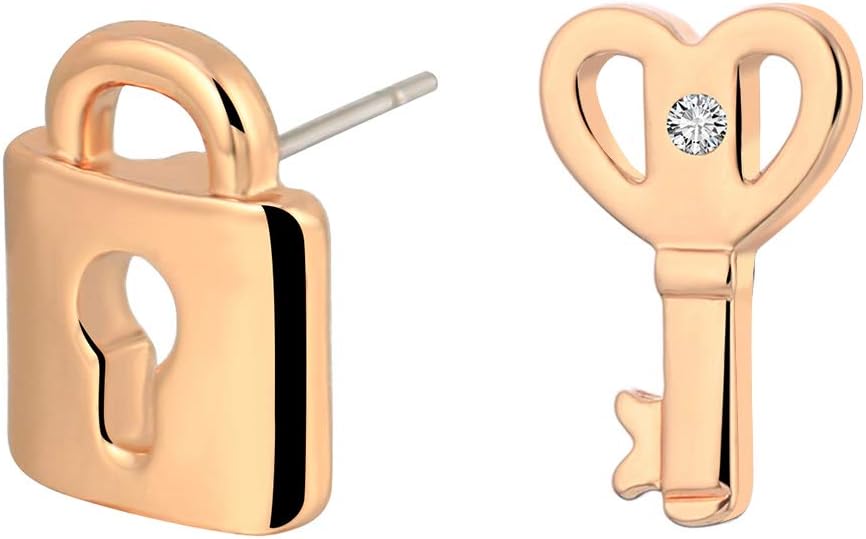 Stud Earring for Women,Key&Lock Earring Stud Girl Gold Silver Dangle Earring Stainless Steel Earring