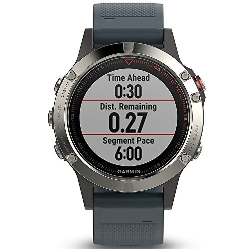 Garmin Fenix 5 - Silver with Granite Blue Band (Renewed)
