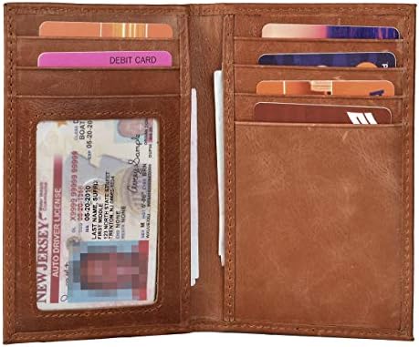 Slim Thin ID/Credit Card Holder RFID Genuine Leather Bifold Front Pocket Wallet