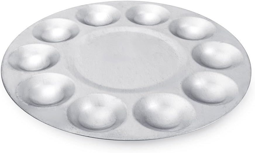 Aluminium Paint Mixing Palette, 10 Compartments, Watercolour Oil Paint Tray, Silver - Image 4