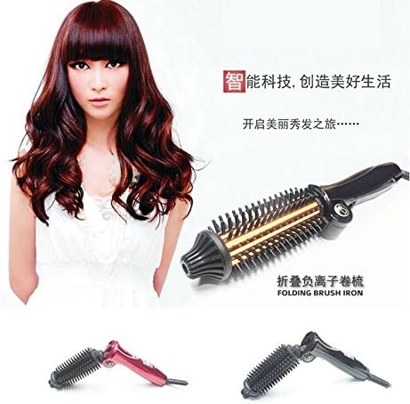 360 degree Rotatable Folding Brush Iron Comb Roller Tool Hair Curler Comb (Random Color)