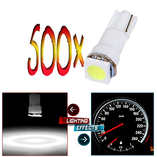 CCIYU 500X T5 Wedge 1-5050SMD Instrument Gauge Dash Indicator LED Light Bulbs White New For 2004-2006 Acura RSX 2005 Land Rover Range Rover 2005-2012 Eclipse 2005-2010 Lexus GS300 GS430 SC430