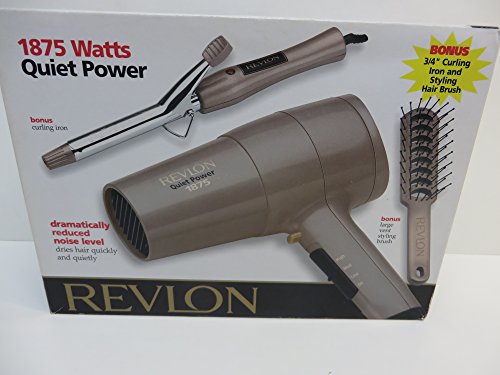 Quiet Power 1875 Watts Hair Dryer Gift Set , Revlon