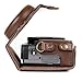 MegaGear MG1259 Ever Ready Leather Camera Case compatible with Panasonic Lumix DC-ZS80, DC-ZS70, DC-TZ95, DC-TZ90 - Dark Brown