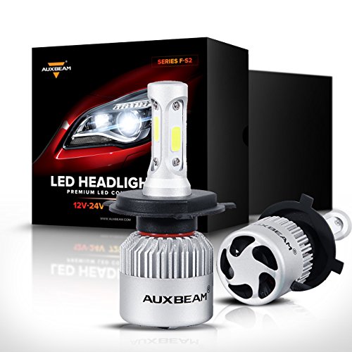 Auxbeam 88621973 F-S2 Series H4 Headlight Conversion Kits with Headlight Bulbs, Bridgelux COB Chips