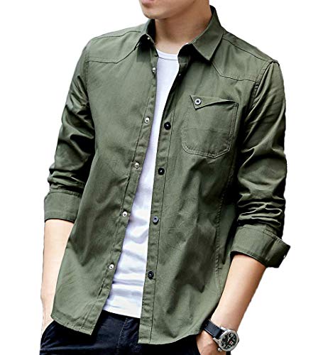 Amyni Men's Shirt, Long Sleeve, Short Sleeve, Casual, Plain, Oxford Shirt, Cotton Shirt