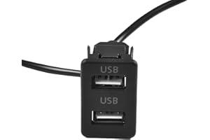 Vasiumic Dual USB Port Panel Interface Extension Cable Adapter with 4-Pin and 6-Pin Connectors, 145 cm Flush Mount Wiring for