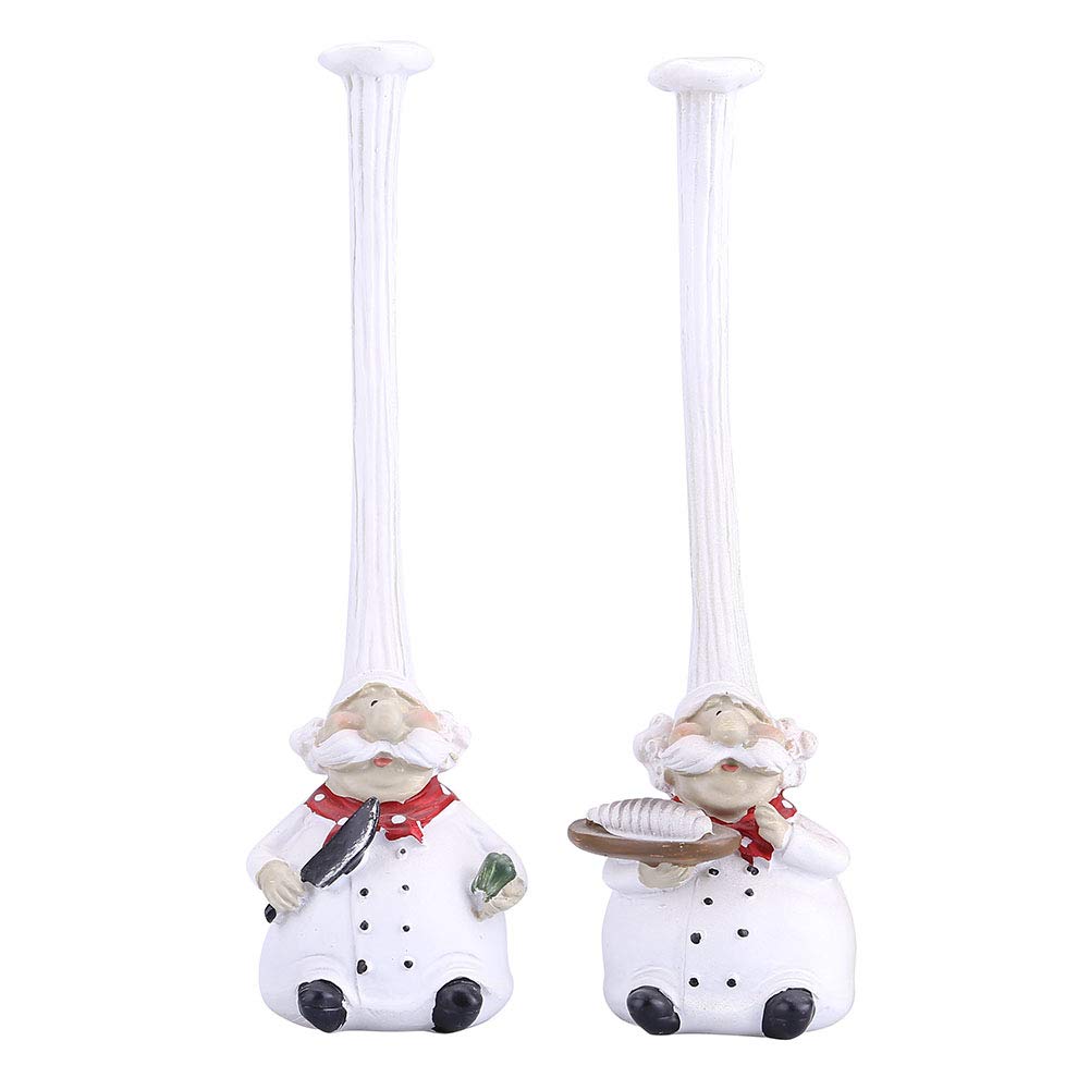 Zerodis Creative Resin Kitchen Chef Statue Miniature Chef Figurine Decoration Creative Cute Ornament Delicate Accessories Gift for Friend Elegant Decoration for House Restaurant Cafe