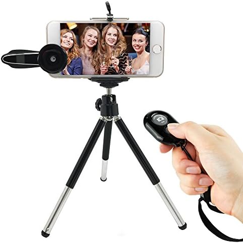 Premium Quality Anndia Professional HD 4K Camera Lens Kit“ Wide Angle, Macro Lens, Adjustable Tripod & Bluetooth Wireless Remote For iPhone, Samsung & Most Smartphones, Ideal Present For Men & Women