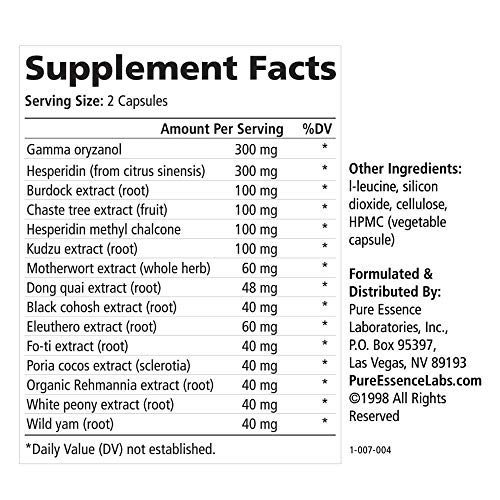 PURE ESSENCE LABS Transitions Vitamins for Women, Natural Menopause