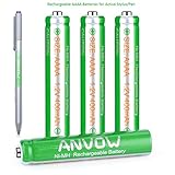 AAAA Batteries, ANVOW Rechargeable AAAA Batteries for Surface Pen, Rechargeable AAAA battery for Active Stylus, Ni-MH 1.2V 400mAh With Storage Box (4-Pack)