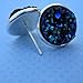 Summerfield Collection Silver-tone Metallic Faux Druzy Stone Stud Earrings 12mm (Blue)