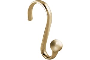 INTERDESIGN iDesign S-Shaped Steel Shower Curtain Hooks - Set of 12 - Soft Brass