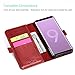 ProCase Genuine Leather Case for Galaxy Note 9, Vintage Wallet Folding Flip Case with Kickstand and Multiple Card Slots Magnetic Closure Protective Cover for Samsung Galaxy Note 9 (Red)