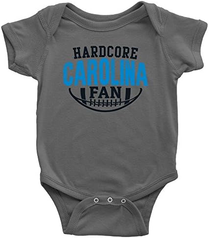PassionLoft Hardcore Carolina Football Fan Baby Bodysuit Infant Romper Jumpsuit Creeper One Piece Shirt Outfit