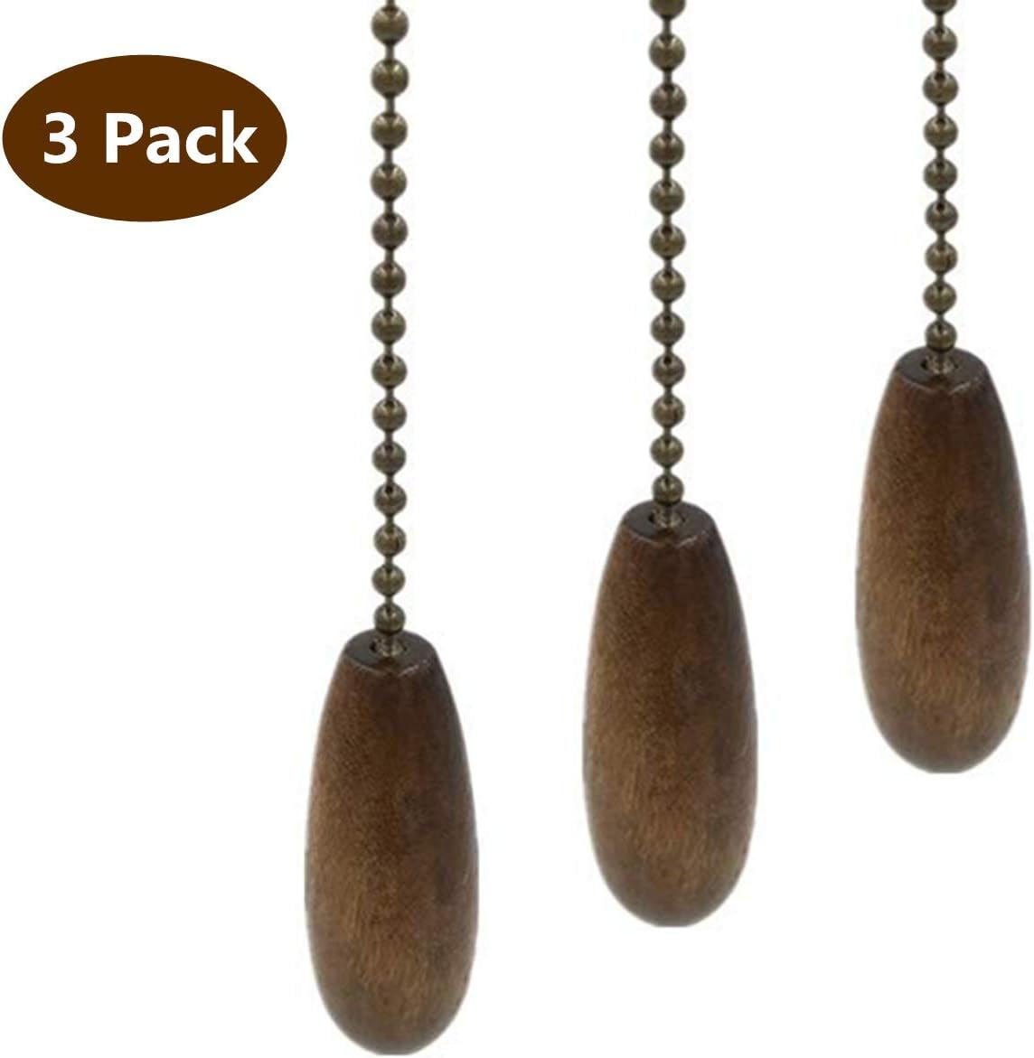 Ceiling Fan Chain Pulls Walnut Wooden Pull Chain Extension for Ceiling